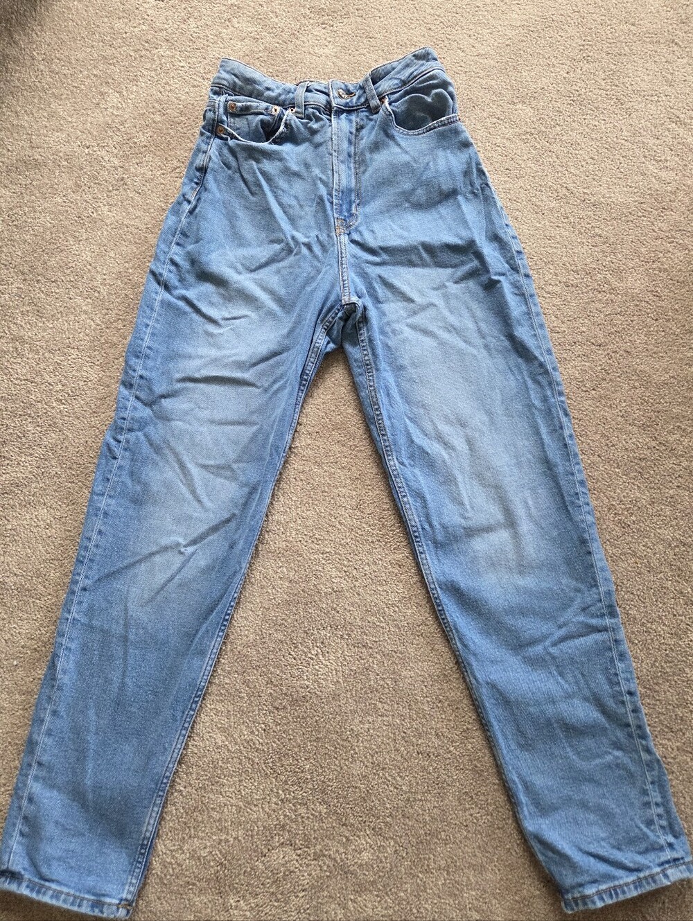 High Waisted Medium Wash Denim Mom Jeans